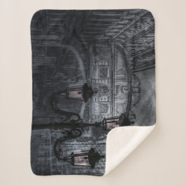 Donkere Venice Rain Bridge of Sighs bij nacht Sherpa Deken