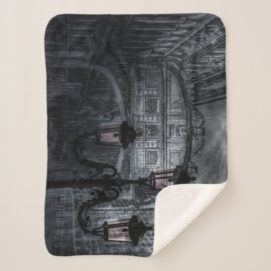 Donkere Venice Rain Bridge of Sighs bij nacht Sherpa Deken (Voorkant)