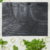 Donkere Venice Rain Bridge of Sighs bij nacht Theedoek (Gevouwen)