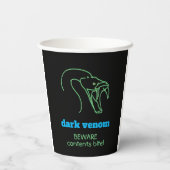 Donkere Venom met biet - slangenhoofd en hoeken Papieren Bekers (Achterkant)