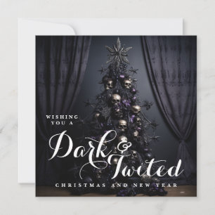 Donkere Verdraaide Kerst Nieuwjaar Vakantie Goth Feestdagenkaart