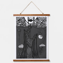 Donkere vergierij hangend wandkleed