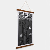 Donkere vergierij hangend wandkleed (Gebogen)