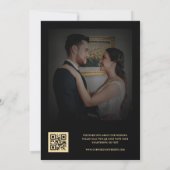 Donkere vervaagde foto gouden ampersand QR-code tr Save The Date (Achterkant)