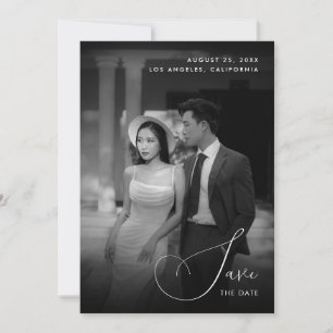 Donkere Vervagende Foto Vintage Ouderwetse Huwelij Save The Date