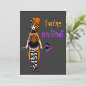 Donkere Victoriaans circus Halloween-uitnodigingsk Kaart (Staand voorkant)