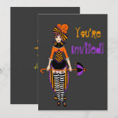 Donkere Victoriaans circus Halloween-uitnodigingsk Kaart (Voorkant / Achterkant)