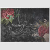 Donkere Victoriaans Franse Roos Ephemera-ontkoppel Tissuepapier (Voorkant)