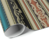 Donkere Victoriaans stripe-omslagpapier Cadeaupapier (Rol Hoek)