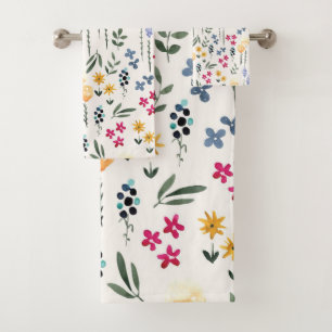 Donkere Victoriaanse botanische bloempatroon met m Bad Handdoek