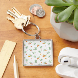 Donkere Victoriaanse botanische bloempatroon met m Sleutelhanger