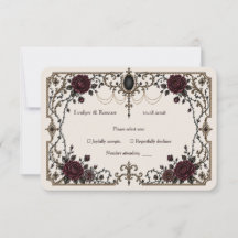 Donkere Victoriaanse Gotische Bloemen Bruiloft RSV
