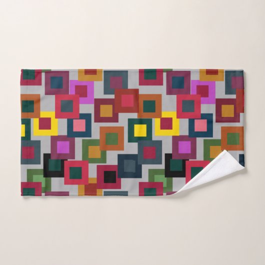 Donkere vierkantjes op licht bad handdoek (Handdoek)