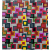 Donkere vierkantjes op licht douchegordijn (Voorkant)