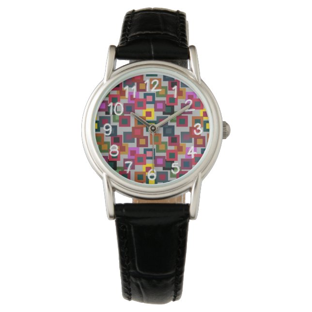 Donkere vierkantjes op licht horloge (Voorkant)
