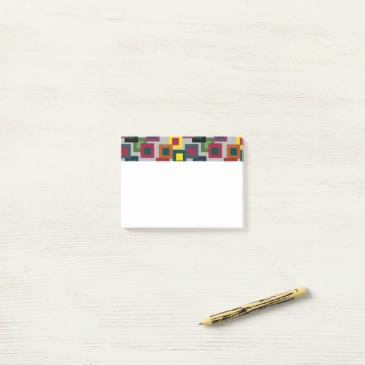 Donkere vierkantjes op licht post-it® notes (Op bureau)