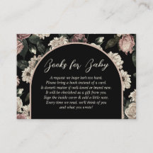 Donkere Vintage Bloemen Baby Shower Boek Verzoek 