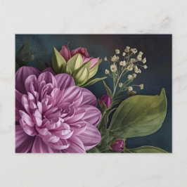 Donkere Vintage Bloemen Briefkaart