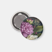 Donkere Vintage Bloemen Magneet (Voorkant / Achterkant)