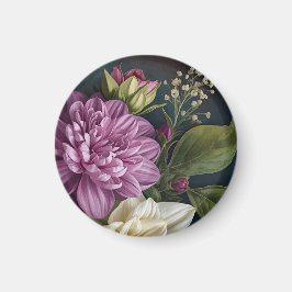 Donkere Vintage Bloemen Magneet