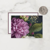 Donkere Vintage Bloemen Notitiekaartje (Voorkant / Achterkant in situ)