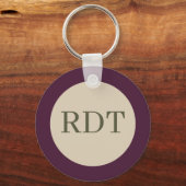 Donkere Vintage Bloemen Sleutelhanger (Achterkant)