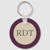 Donkere Vintage Bloemen Sleutelhanger (Achterkant)