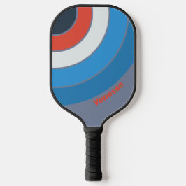 Donkere Vintage Cirkel Streep met Naam Pickleball Paddle