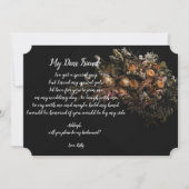 Donkere vintage Florazal mijn bruidsmeisje uitnodi Kaart (Voorkant)