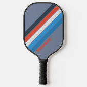 Donkere vintage gestreepte met naam pickleball paddle (Achterkant)