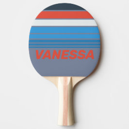 Donkere Vintage Horizon Strepen met Naam Tafeltennisbatje