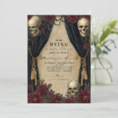 Donkere Vintage Schedel Halloween Viering Kaart (Staand voorkant)