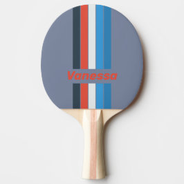 Donkere Vintage Speld Gestreept met Naam Tafeltennisbatje