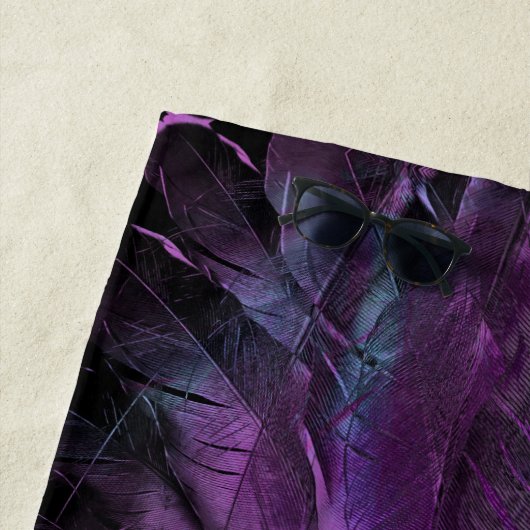 Donkere Violet Paarse Abstracte doether getexturee Strandlaken (In situ)