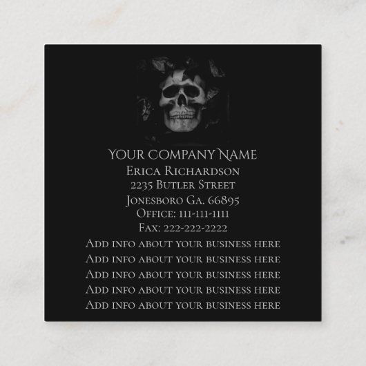 Donkere Visitekaartjes (Achterkant)