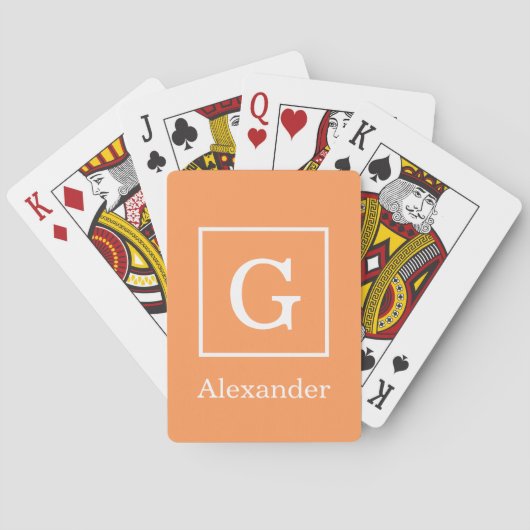 Donkere vlekwitte monogram Initiaal Speelkaarten (Achterkant)