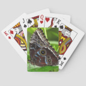 Donkere vlinder die op leder zit pokerkaarten (Achterkant)