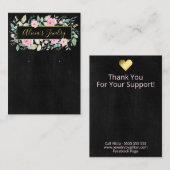 Donkere vloerbedekking Ketting & oorscherm Visitekaartje (Voorkant / Achterkant)