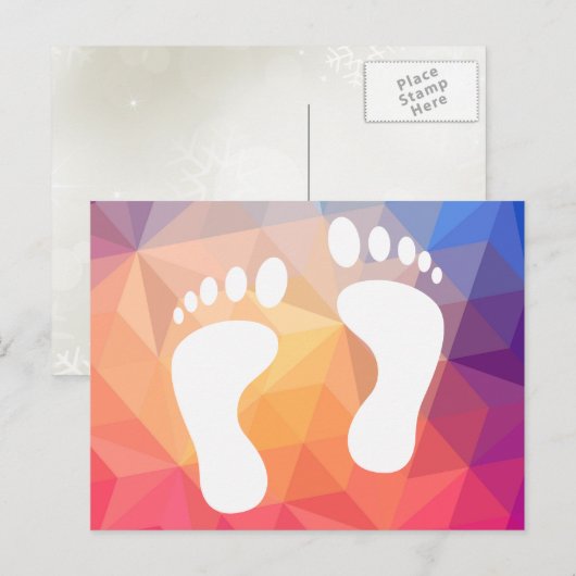Donkere voetafdruk Pictograaf Briefkaart (Voorkant / Achterkant)