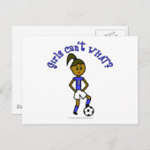 Donkere voetzoeker in blauw uniform briefkaart (Voorkant / Achterkant)