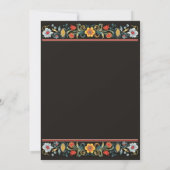 Donkere volkskunst bruiloft uitnodiging, gouden sc kaart (Achterkant)