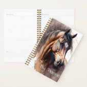 Donkere vos paard aquarel dagelijks planner (Display)