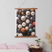 Donkere vrolijke en grappige gezichten hangend wandkleed (Slaapkamer)