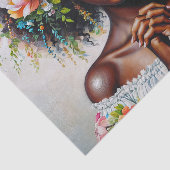 Donkere Vrouw Bidt Bloemenportret Tissuepapier (Detail)