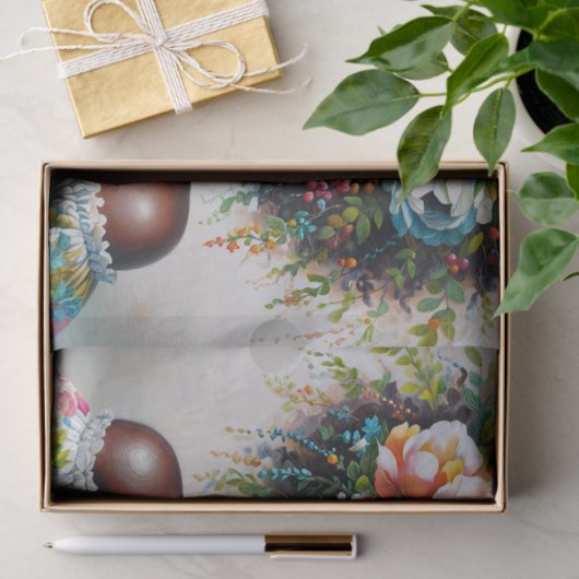 Donkere Vrouw Bidt Bloemenportret Tissuepapier (Geschenk)