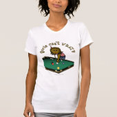 Donkere Vrouw Billiards Player T-shirt (Voorkant)