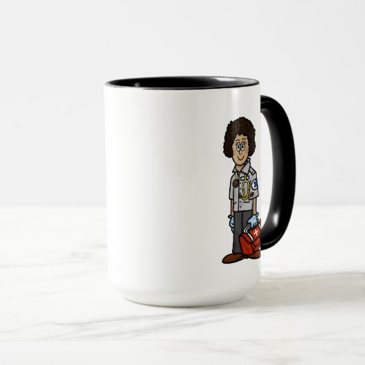 Donkere Vrouw EMS Persoonlijke naam Mok (Voorkant rechts)