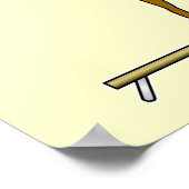 Donkere Vrouw gymnast op Baldaam Poster (Hoek)