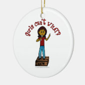 Donkere vrouw op de doos keramisch ornament (Links)