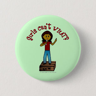 Donkere vrouw op de doos ronde button 5,7 cm